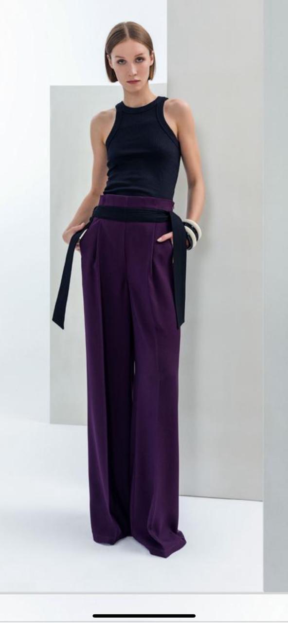 Wide leg high waisted pants